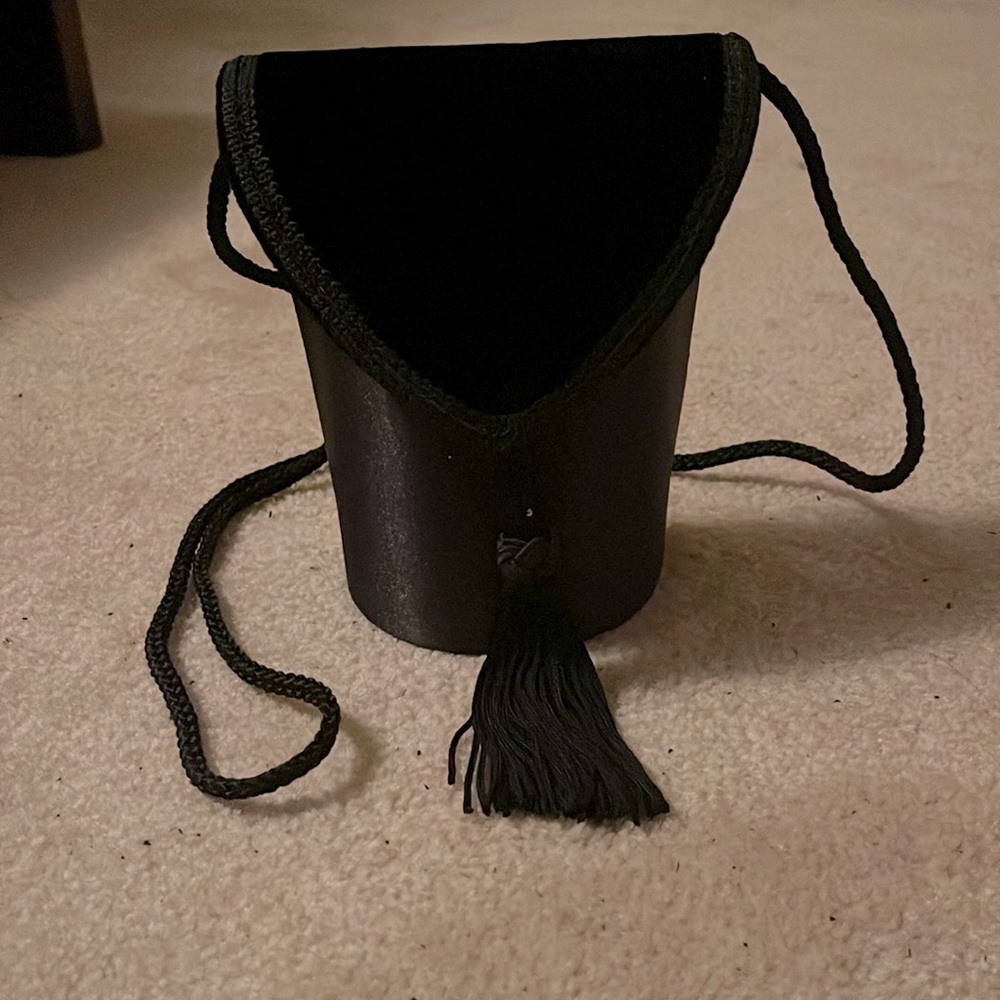 Sexy black mini bag with tassel